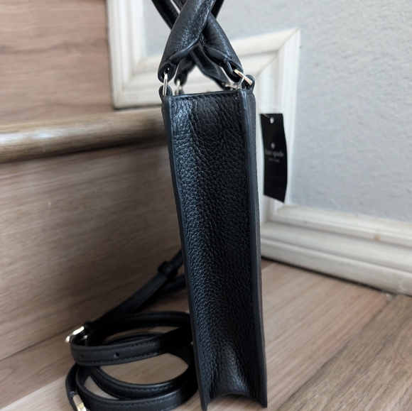 NWT Kate Spade KI886 Lena Suede Leather Mini Tote Crossbody In Black Multi - Picture 2 of 4